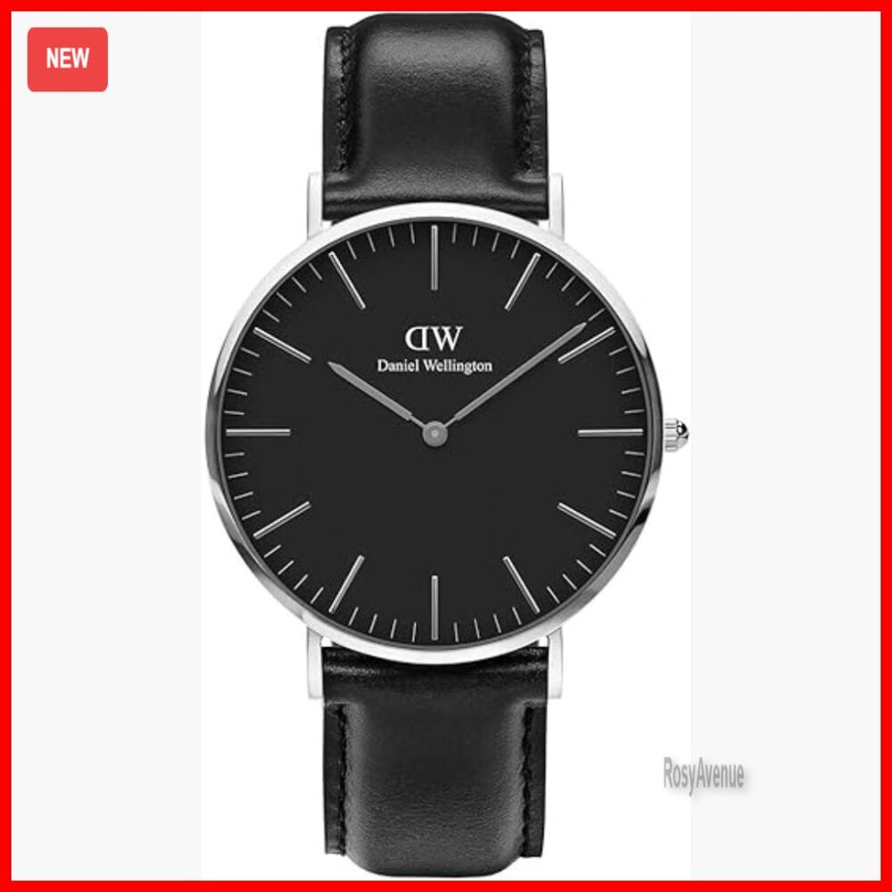 Men's Classic Watch 36mm Leather Strap Japanese Quartz Water Resistant